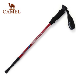 骆驼户外登山杖 正品 三节直握柄 超轻铝合金徒步专用手杖